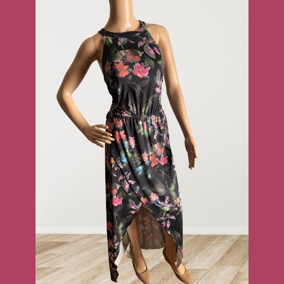 VENUS Dresses & Skirts - Venus | Halter Neck, Floral Design, High-Low, Maxi Dress | Size Medium